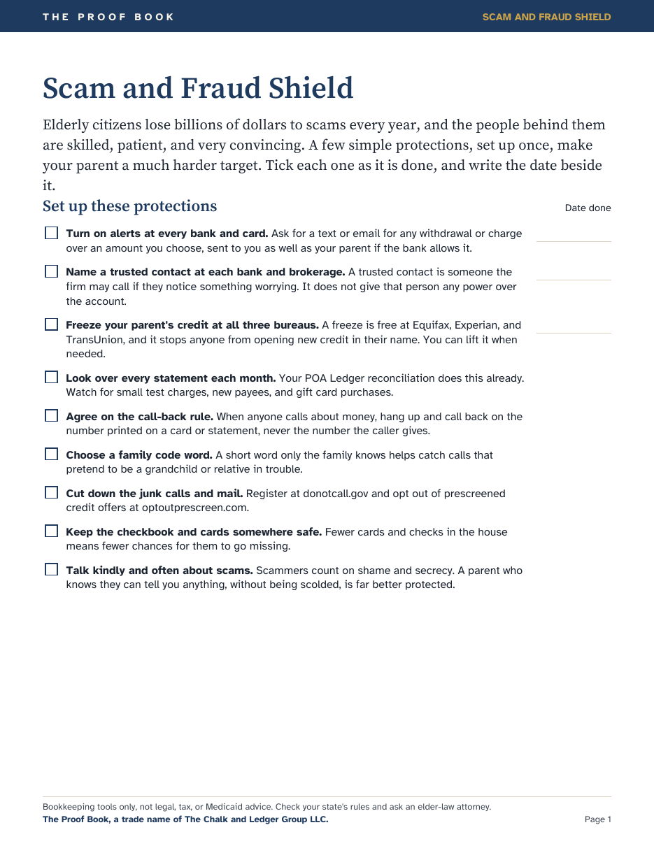 The protections checklist.